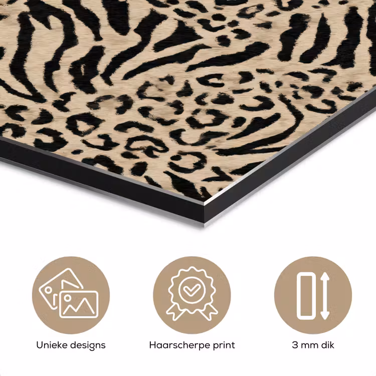 Giraf - Zebra - Motief - Bruin aluminium wit klein 46 -closeup_NL