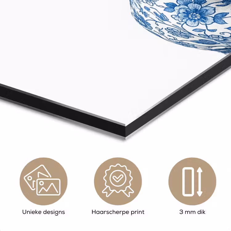 Giraffe - Delfts blauw - Dieren - Minimalistisch aluminium wit klein -closeup_NL