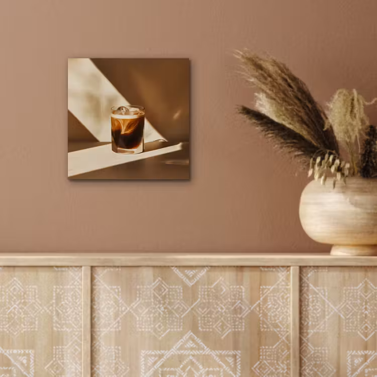 Glas - Ijskoffie - Schaduw - Bruin aluminium wit klein -sfeer4