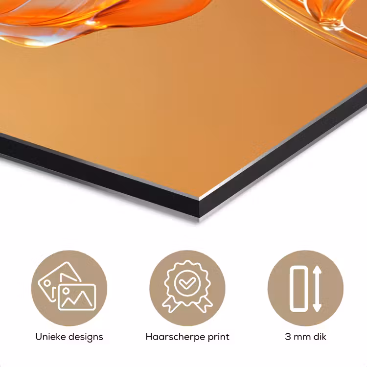 Glazen - Bloem - Oranje aluminium wit klein -closeup_NL