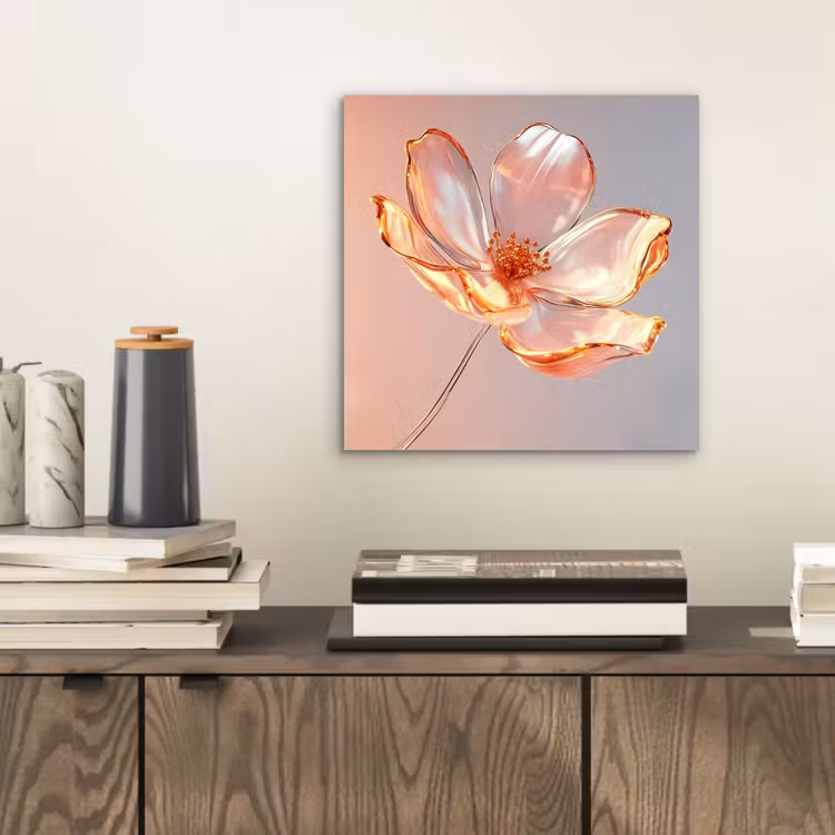 Glazen - Bloem - Roze aluminium wit klein -sfeer1