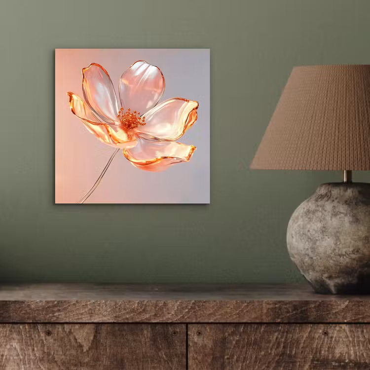 Glazen - Bloem - Roze aluminium wit klein -sfeer2
