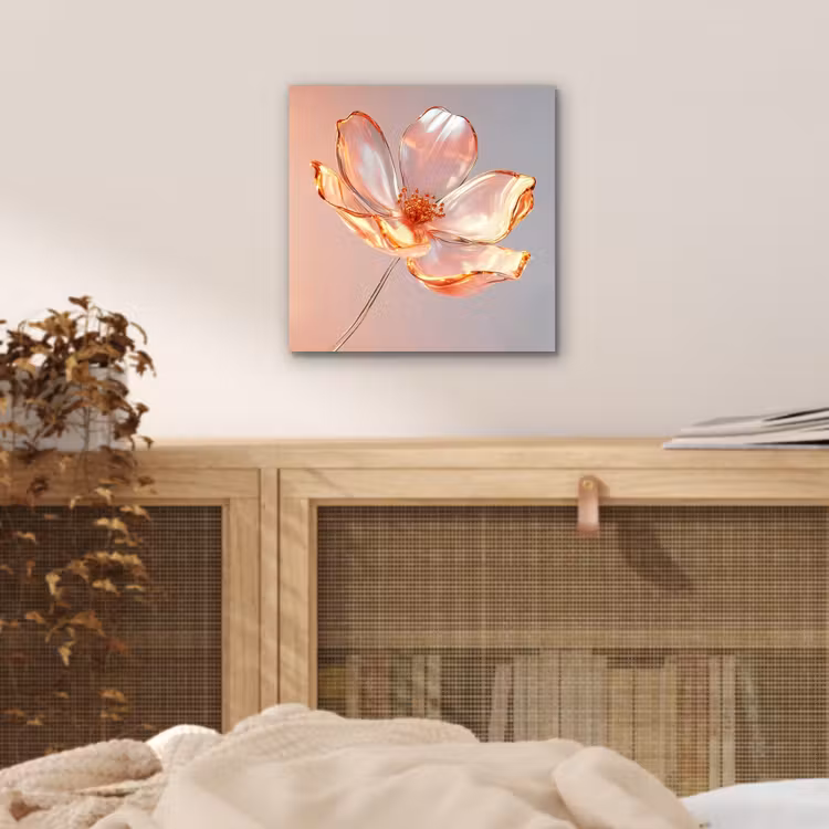 Glazen - Bloem - Roze aluminium wit klein -sfeer3