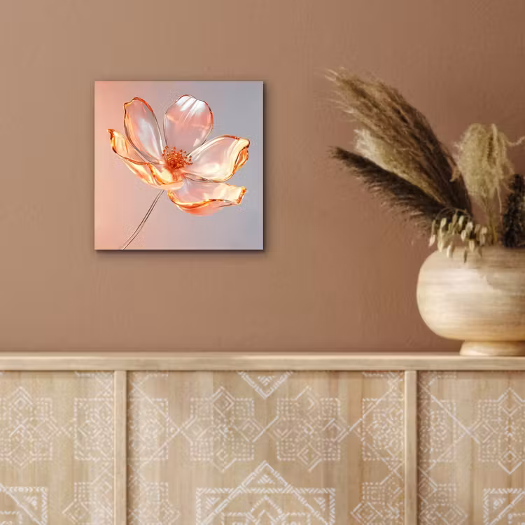Glazen - Bloem - Roze aluminium wit klein -sfeer4