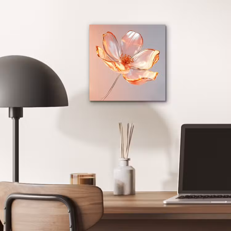 Glazen - Bloem - Roze aluminium wit klein -sfeer5
