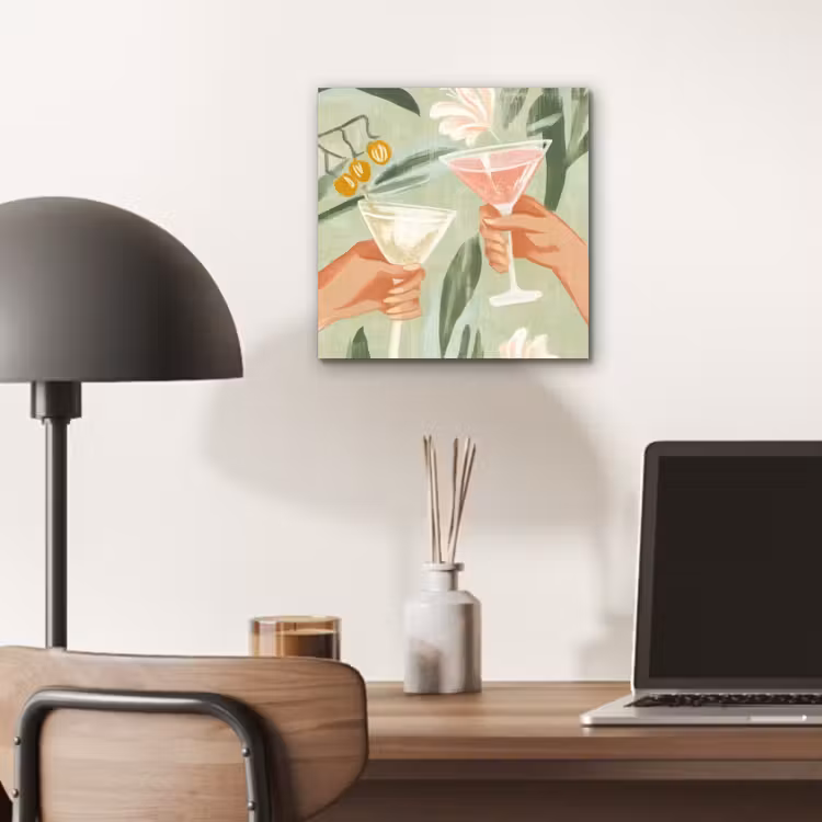 Glazen - Proosten - Bladeren - Groen aluminium wit klein -sfeer5