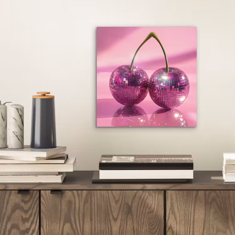 Glitter - Discobol - Roze - Kersen aluminium wit klein -sfeer1
