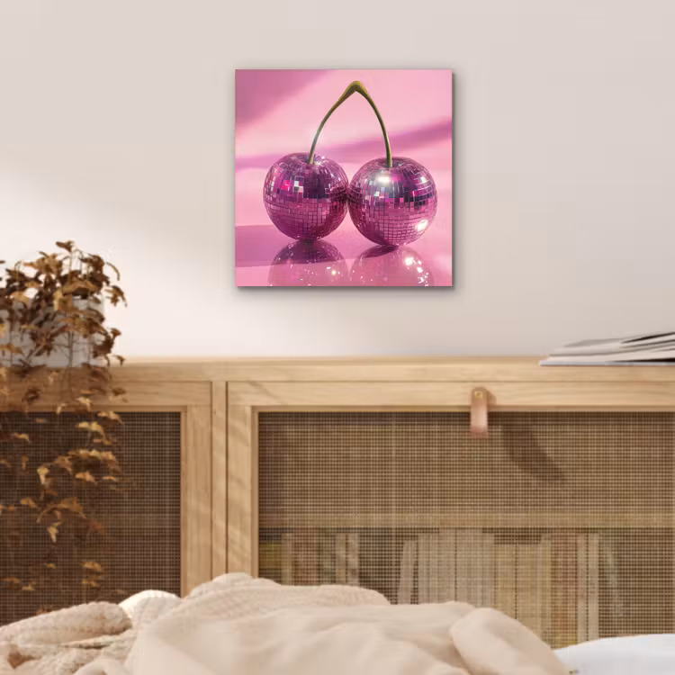 Glitter - Discobol - Roze - Kersen aluminium wit klein -sfeer3