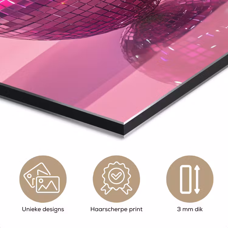 Glitter - Discobol - Roze - Kersen aluminium wit klein -closeup_NL