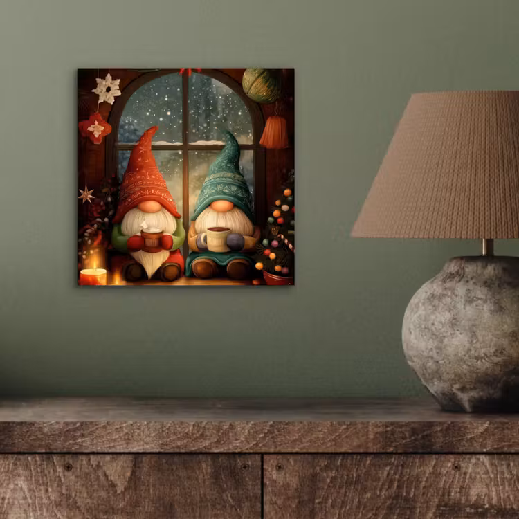 Gnooms - Kerst - Raam - Kleurrijk aluminium wit klein -sfeer2