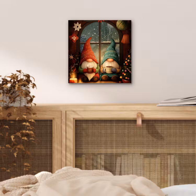 Gnooms - Kerst - Raam - Kleurrijk aluminium wit klein -sfeer3