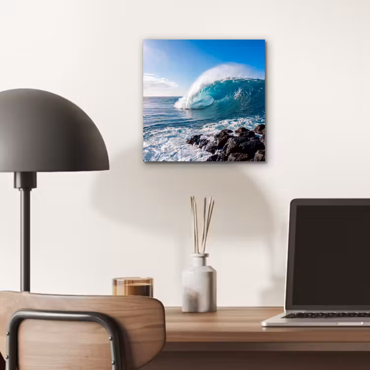 Golf - Oceaan - Brekend - Water - Blauw aluminium wit klein -sfeer5