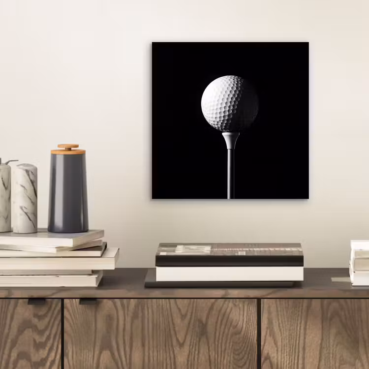 Golfbal - Minimalistisch - Wit aluminium wit klein -sfeer1