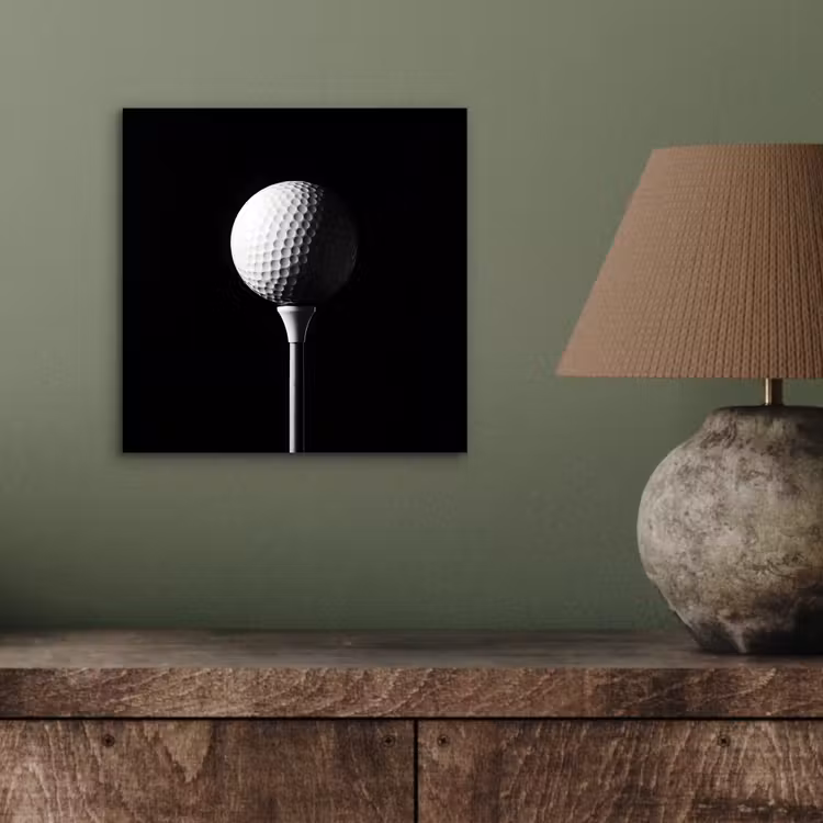 Golfbal - Minimalistisch - Wit aluminium wit klein -sfeer2