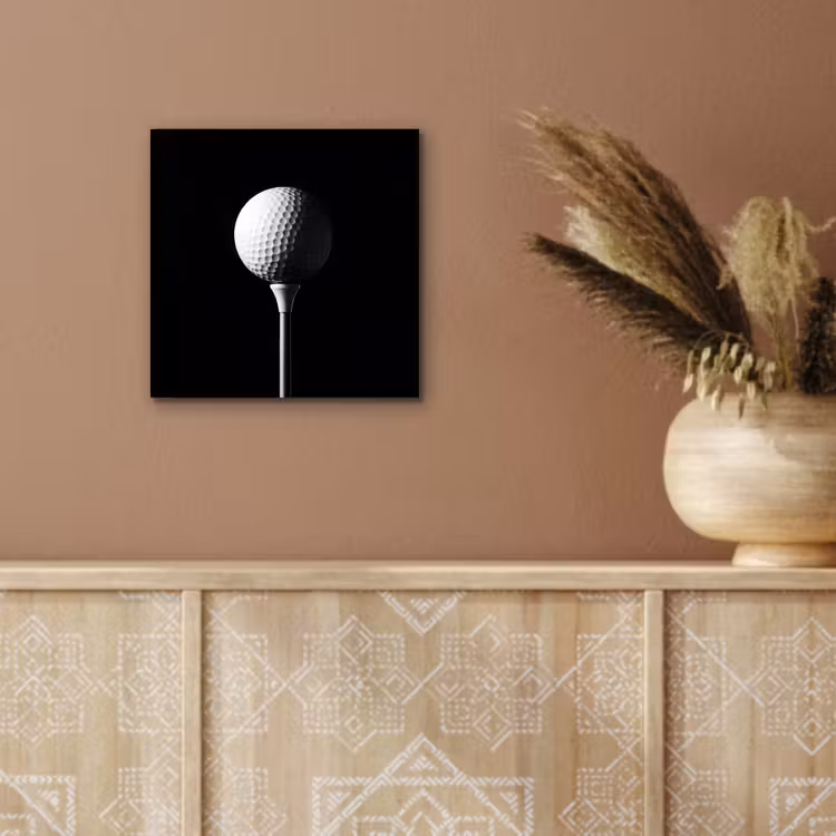 Golfbal - Minimalistisch - Wit aluminium wit klein -sfeer4