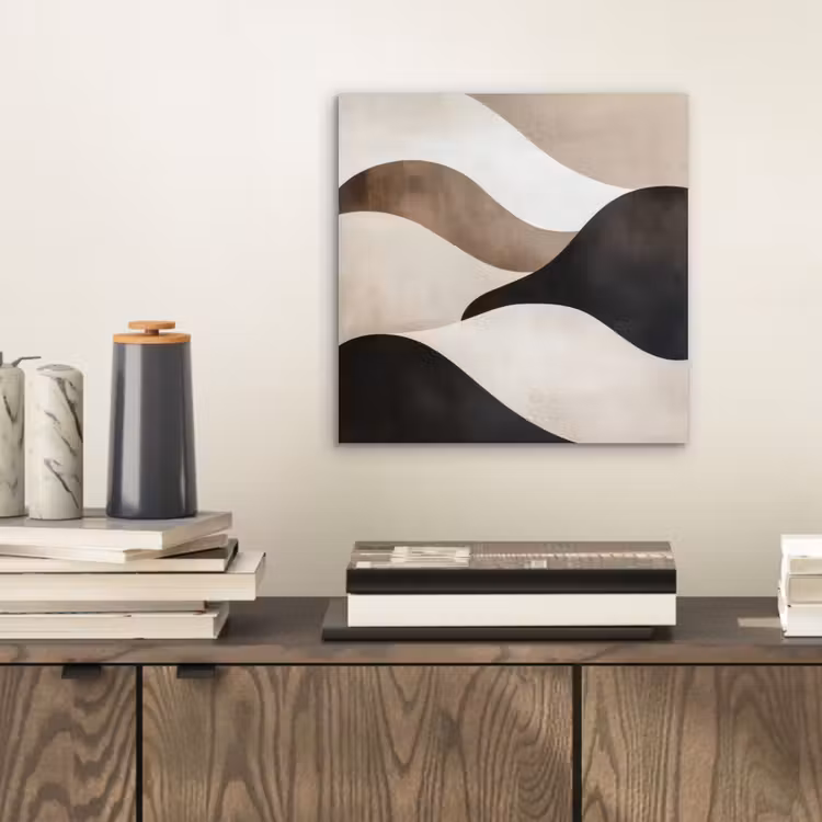 Golven - Abstract - Beige aluminium wit klein -sfeer1
