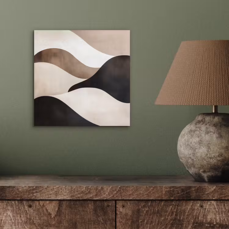 Golven - Abstract - Beige aluminium wit klein -sfeer2