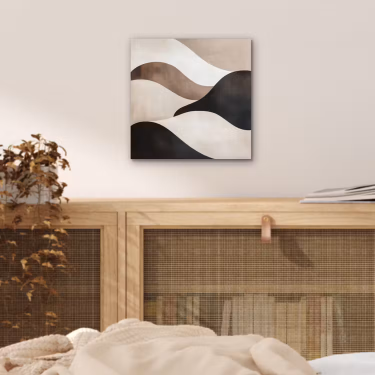Golven - Abstract - Beige aluminium wit klein -sfeer3