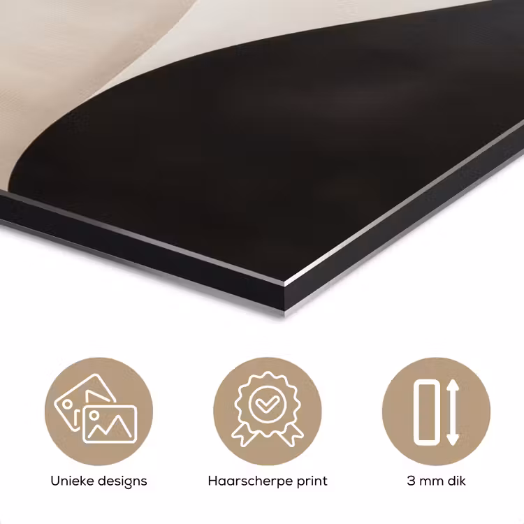 Golven - Abstract - Beige aluminium wit klein -closeup_NL