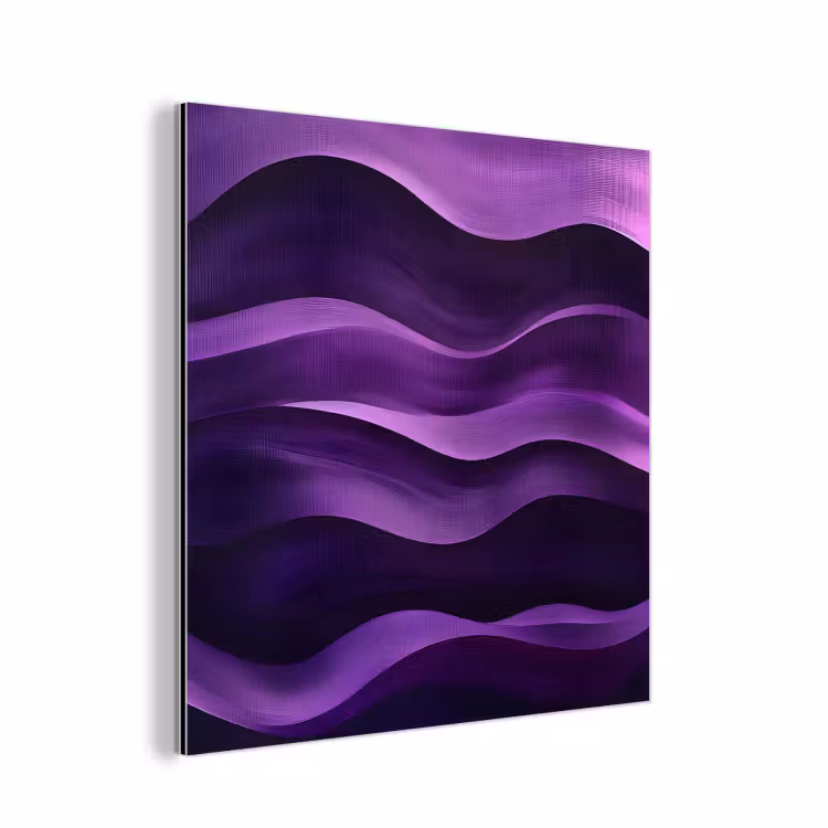 Golven - Abstract - Paars aluminium wit klein -3d