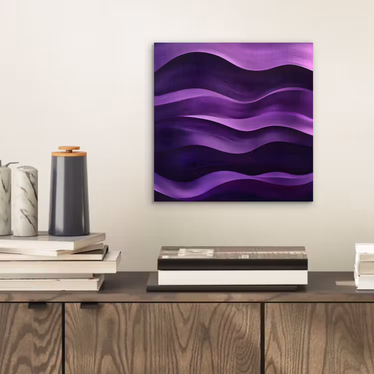 Golven - Abstract - Paars aluminium wit klein -sfeer1