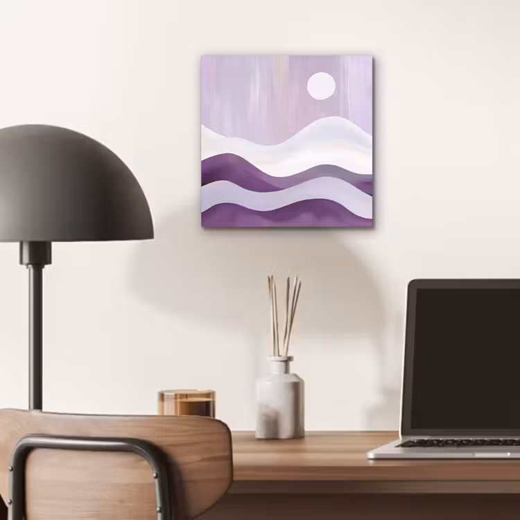 Golven - Heuvels - Abstract - Paars aluminium wit klein -sfeer5