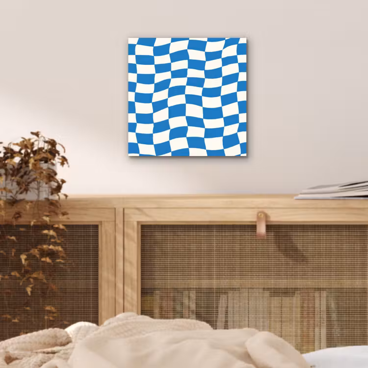 Golvend - Patroon - Blauw aluminium wit klein 46 -sfeer3