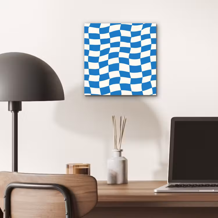 Golvend - Patroon - Blauw aluminium wit klein 46 -sfeer5