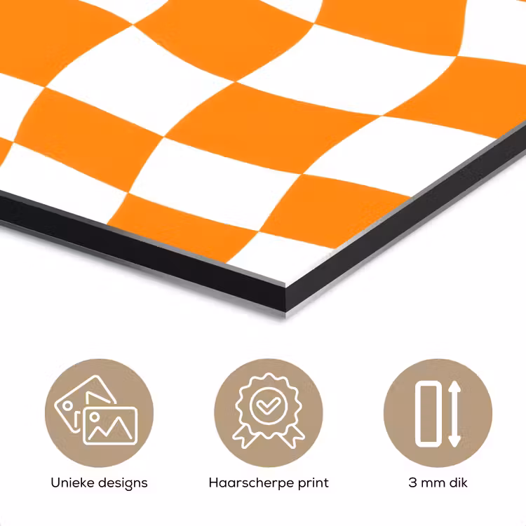 Golvend - Patroon - Oranje aluminium wit klein 46 -closeup_NL