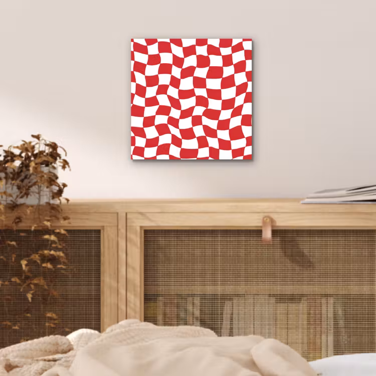 Golvend - Patroon - Rood aluminium wit klein 46 -sfeer3