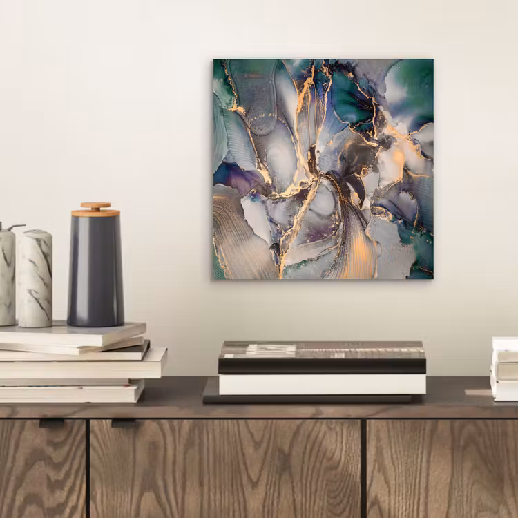 Goud - Blauw - Marmer aluminium wit klein -sfeer1