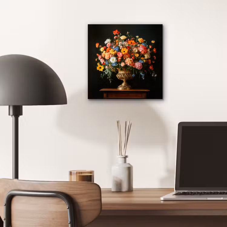 Goud - Bloemen - Kleuren - Vaas aluminium wit klein -sfeer5