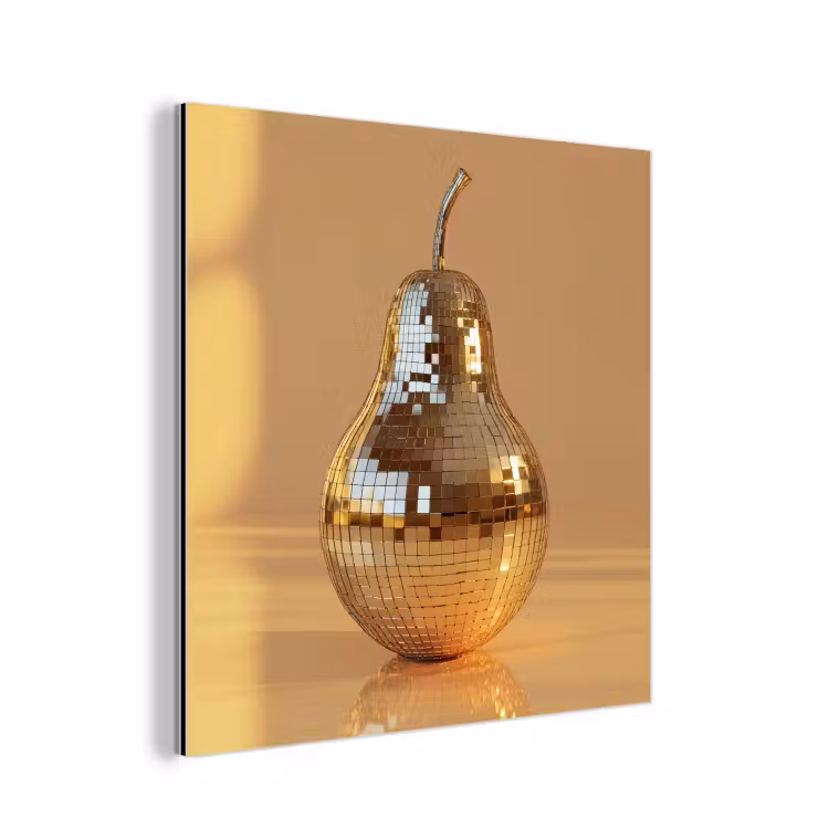 Goud - Disco - Glitter - Peer aluminium wit klein -3d