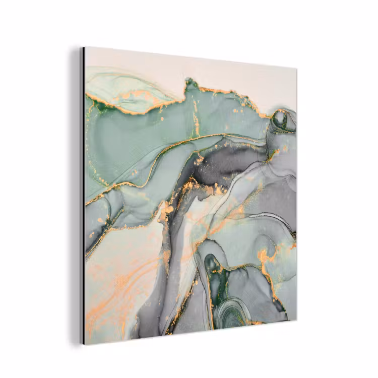 Goud - Marmer - Groen - luxe - Glitter - Marmerlook aluminium wit klein -3d