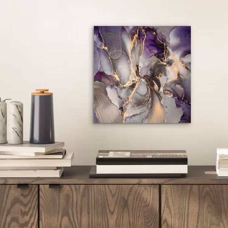 Goud - Paars - Marmer aluminium wit klein -sfeer1