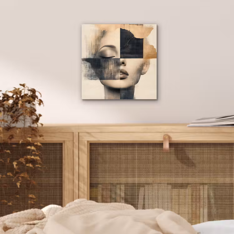 Goud - Vrouw - Rechthoeken aluminium wit klein -sfeer3