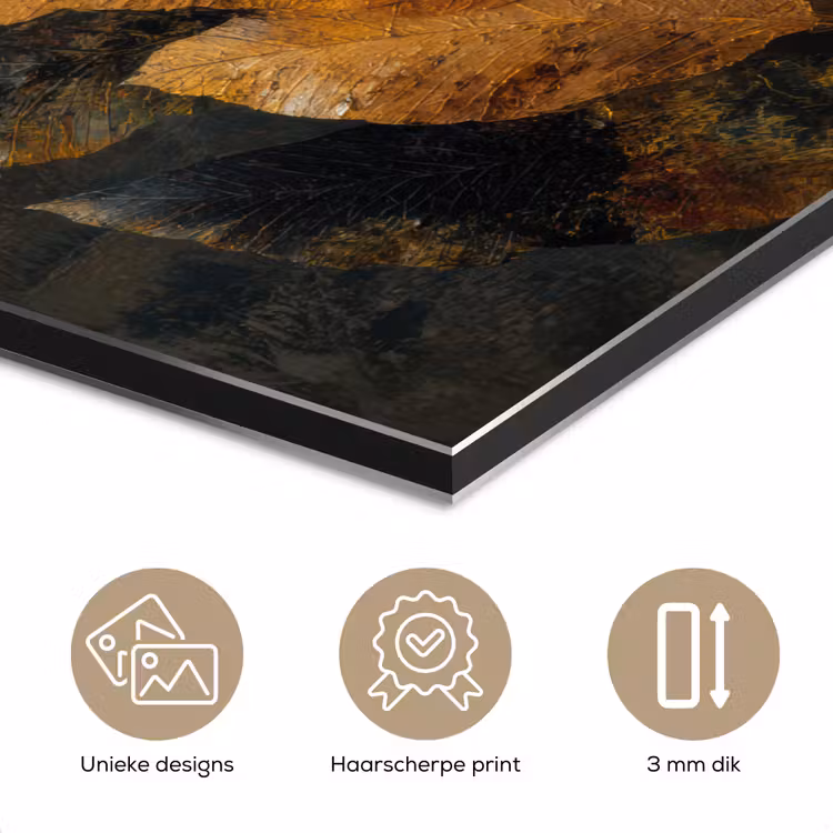Gouden Bladcompositie – Botanische Luxe aluminium wit klein -closeup_NL