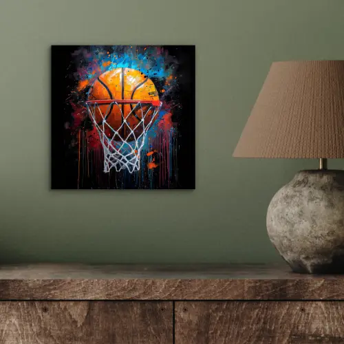 Graffiti - Basketbal - Sport - Zwart - Street art aluminium wit klein -sfeer2