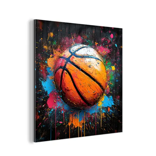 Graffiti - Basketbal - Verf - Sport aluminium wit klein -3d