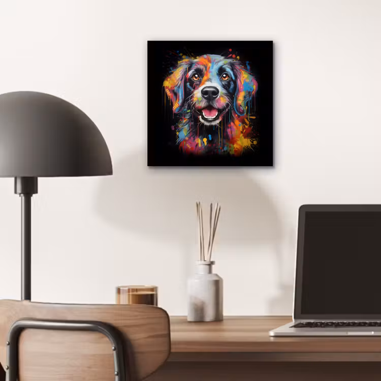 Graffiti - Hond - Zwart - Kleuren aluminium wit klein -sfeer5