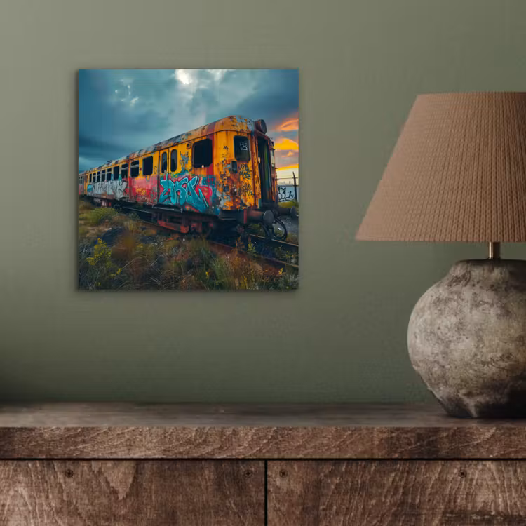 Graffiti - Trein - Street art - Verlaten aluminium wit klein -sfeer2