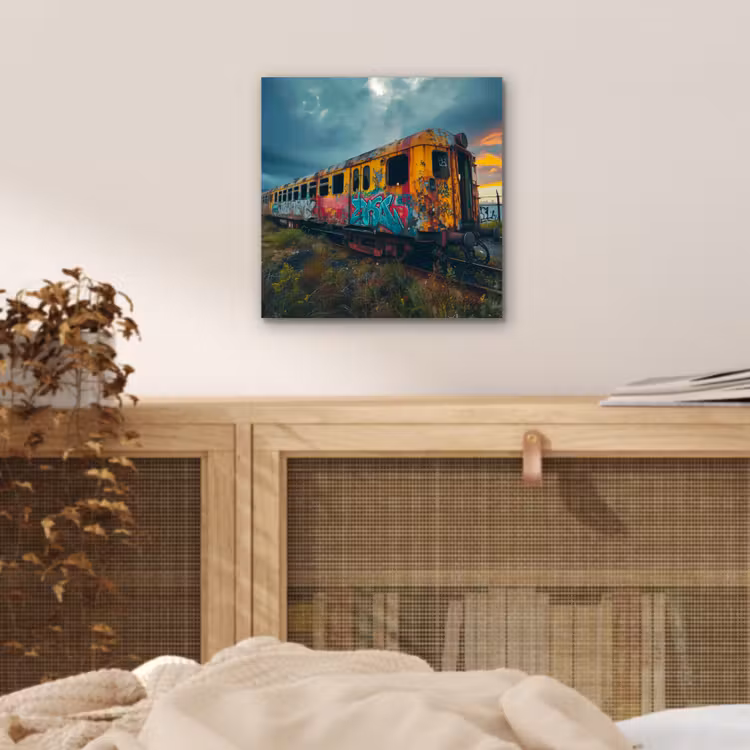 Graffiti - Trein - Street art - Verlaten aluminium wit klein -sfeer3