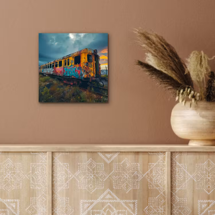 Graffiti - Trein - Street art - Verlaten aluminium wit klein -sfeer4