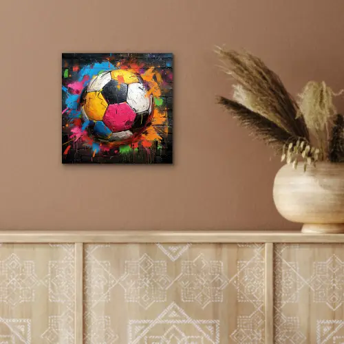 Graffiti - Voetbal - Muur - Street art - Sport aluminium wit klein -sfeer4