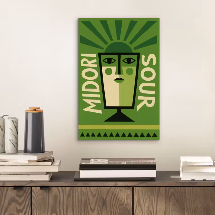 Grafisch - Art - Cocktail - Groen aluminium wit klein -sfeer1