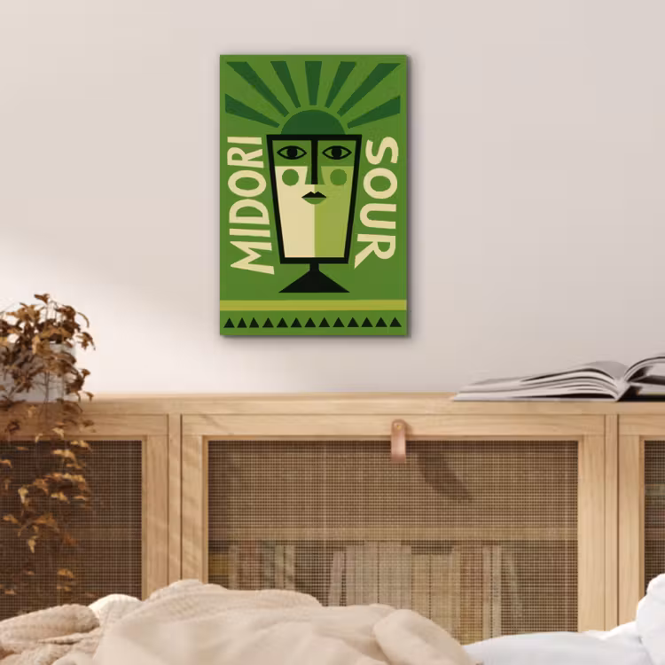 Grafisch - Art - Cocktail - Groen aluminium wit klein -sfeer3