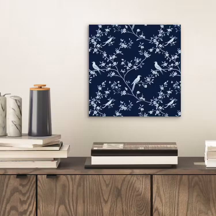 Grafisch - Bloesemtak - Blauw aluminium wit klein 46 -sfeer1