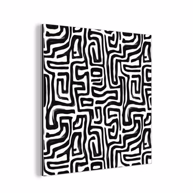 Grafisch - Lijnen - Zwart - Wit aluminium wit klein 46 -3d