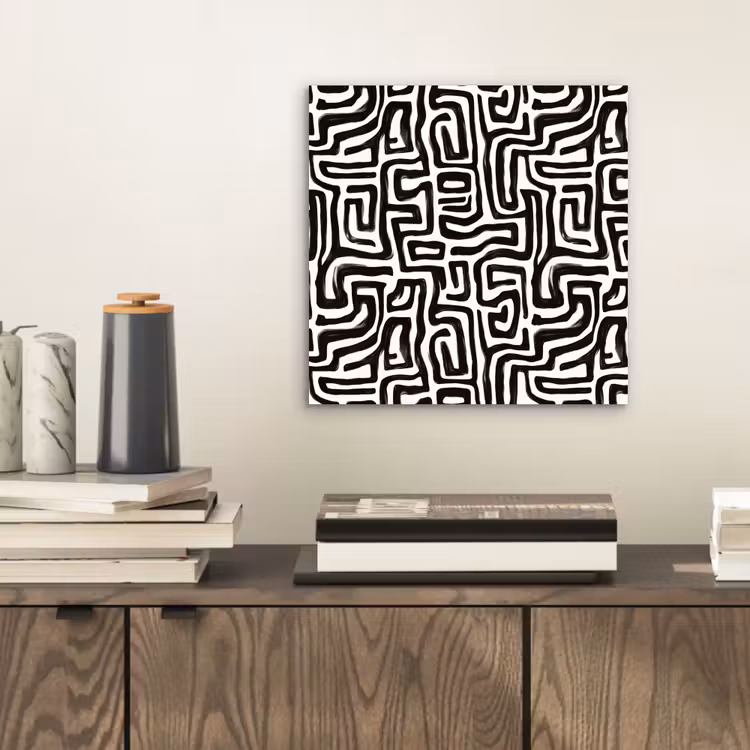 Grafisch - Lijnen - Zwart - Wit aluminium wit klein 46 -sfeer1