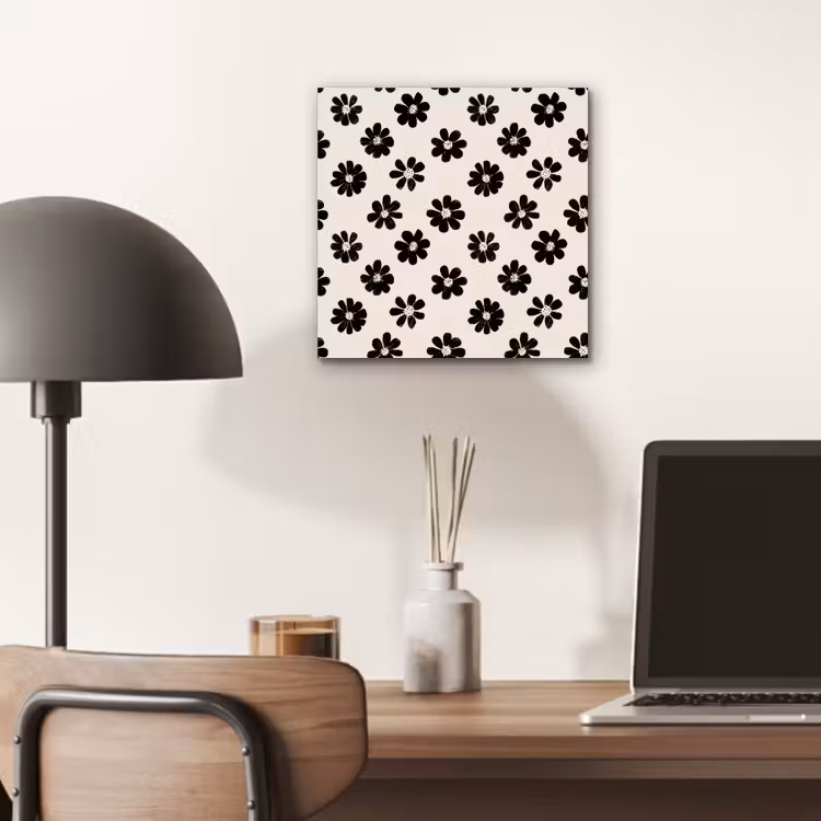 Grafisch - Madeliefjes - Zwart - Beige aluminium wit klein 46 -sfeer5
